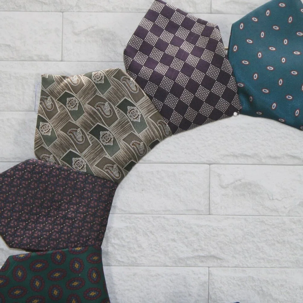 HAND CRAFTED Wreath Christmas Upcycled Necktie Teal Purple Decor Holiday Season